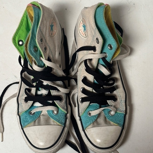 Converse Chuck Taylors Multicolor Athletic Running Runner Track Wide Shoes - Picture 2 of 7